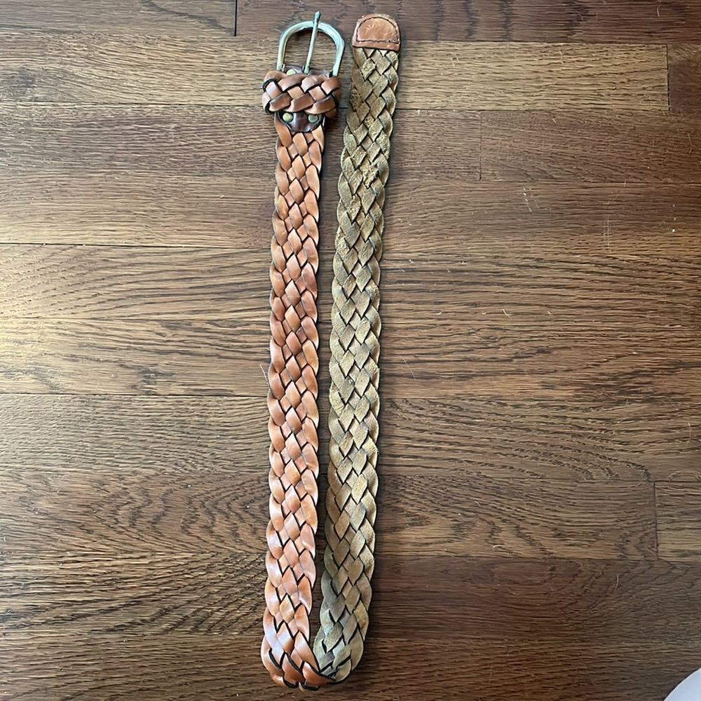Vintage brown woven leather belt - Picture 6 of 6